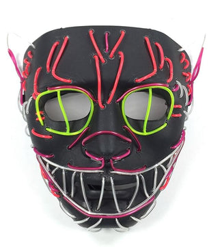 Led Halloween Mask King Cat Party Decoration EL Light Full Face Mask - Lusy Store