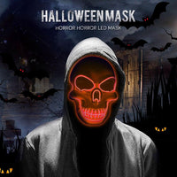 Led Halloween Mask Masque Masquerade Masks Neon Mask Light Glow In The Dark Mascara Glowing - Lusy Store
