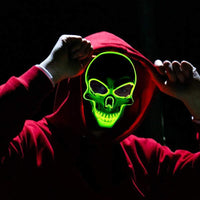 Led Halloween Mask Masque Masquerade Masks Neon Mask Light Glow In The Dark Mascara Glowing - Lusy Store
