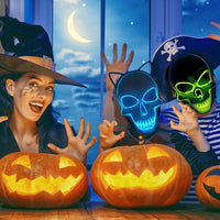 Led Halloween Mask Masque Masquerade Masks Neon Mask Light Glow In The Dark Mascara Glowing - Lusy Store