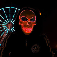Led Halloween Mask Masque Masquerade Masks Neon Mask Light Glow In The Dark Mascara Glowing - Lusy Store
