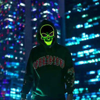 Led Halloween Mask Masque Masquerade Masks Neon Mask Light Glow In The Dark Mascara Glowing - Lusy Store