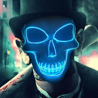 Led Halloween Mask Masque Masquerade Masks Neon Mask Light Glow In The Dark Mascara Glowing - Lusy Store
