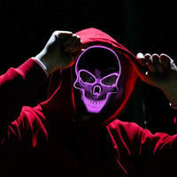 Led Halloween Mask Masque Masquerade Masks Neon Mask Light Glow In The Dark Mascara Glowing - Lusy Store