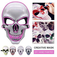 Led Halloween Mask Masque Masquerade Masks Neon Mask Light Glow In The Dark Mascara Glowing - Lusy Store