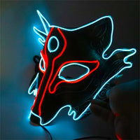 Led Halloween Mask Neon Party Scary Mask Adult Luminous Light Glow Dark Horror Skull Cosplay