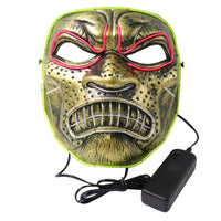 Led Halloween Mask Neon Party Scary Mask Adult Luminous Light Glow Dark Horror Skull Cosplay