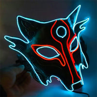 Led Halloween Mask Neon Party Scary Mask Adult Luminous Light Glow Dark Horror Skull Cosplay
