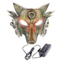 Led Halloween Mask Neon Party Scary Mask Adult Luminous Light Glow Dark Horror Skull Cosplay