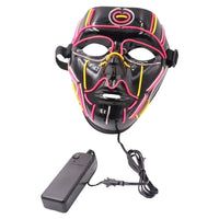 Led Halloween Mask Neon Party Scary Mask Adult Luminous Light Glow Dark Horror Skull Cosplay