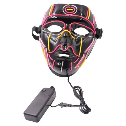Led Halloween Mask Neon Party Scary Mask Adult Luminous Light Glow Dark Horror Skull Cosplay