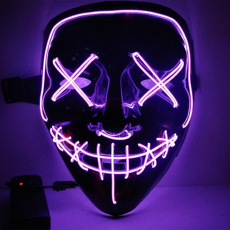 Led Halloween Mask Purge Masks Election Mascara Costume DJ Party Light Up - Lusy Store