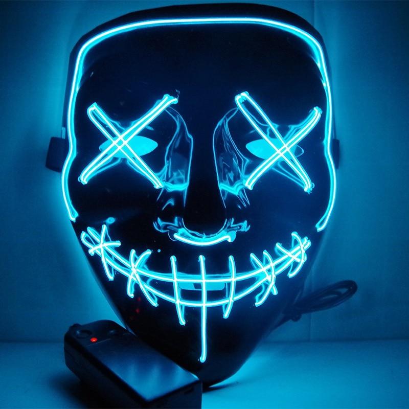 Led Halloween Mask Purge Masks Election Mascara Costume DJ Party Light Up - Lusy Store