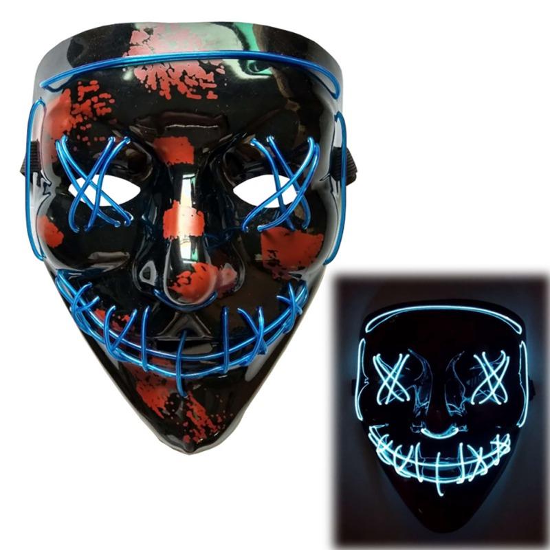 Led Halloween Mask Purge Masks Election Mascara Costume DJ Party Light Up - Lusy Store