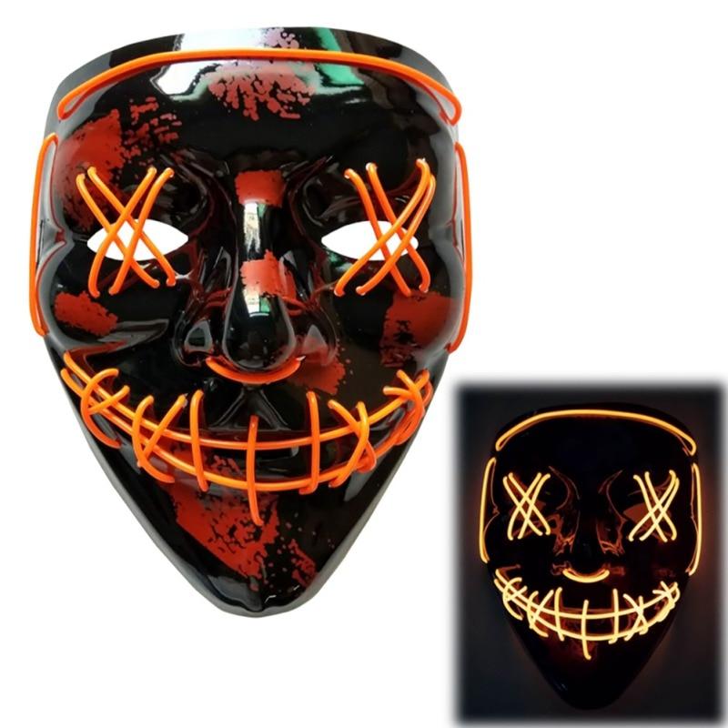 Led Halloween Mask Purge Masks Election Mascara Costume DJ Party Light Up - Lusy Store