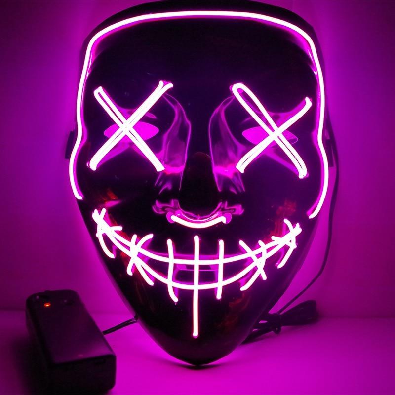 Led Halloween Mask Purge Masks Election Mascara Costume DJ Party Light Up - Lusy Store