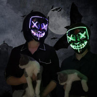 Led Halloween Mask Purge Masks Election Mascara Costume DJ Party Light Up - Lusy Store