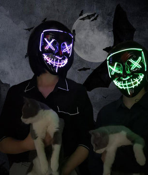 Led Halloween Mask Purge Masks Election Mascara Costume DJ Party Light Up - Lusy Store