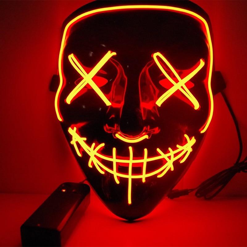 Led Halloween Mask Purge Masks Election Mascara Costume DJ Party Light Up - Lusy Store