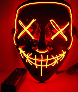 Led Halloween Mask Purge Masks Election Mascara Costume DJ Party Light Up - Lusy Store