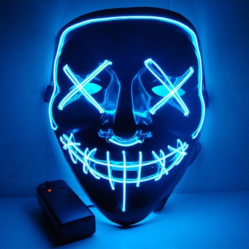 Led Halloween Mask Purge Masks Election Mascara Costume DJ Party Light Up - Lusy Store