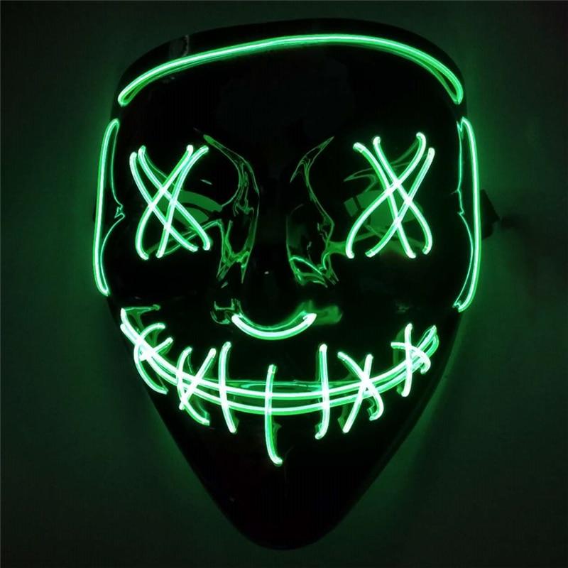 Led Halloween Mask Purge Masks Election Mascara Costume DJ Party Light Up - Lusy Store