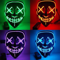 Led Halloween Mask Purge Masks Election Mascara Costume DJ Party Light Up - Lusy Store