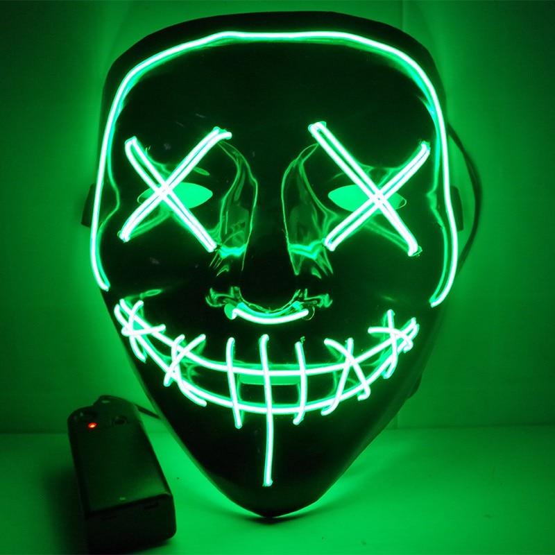 Led Halloween Mask Purge Masks Election Mascara Costume DJ Party Light Up - Lusy Store