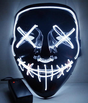 Led Halloween Mask Purge Masks Election Mascara Costume DJ Party Light Up - Lusy Store