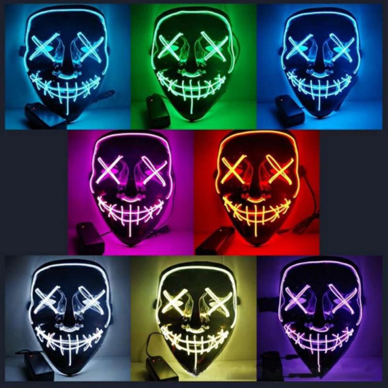 Led Halloween Mask Purge Masks Election Mascara Costume DJ Party Light Up - Lusy Store