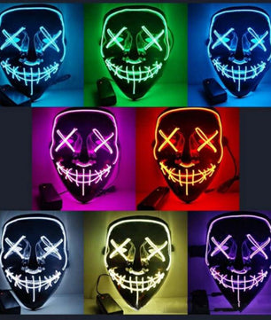 Led Halloween Mask Purge Masks Election Mascara Costume DJ Party Light Up - Lusy Store