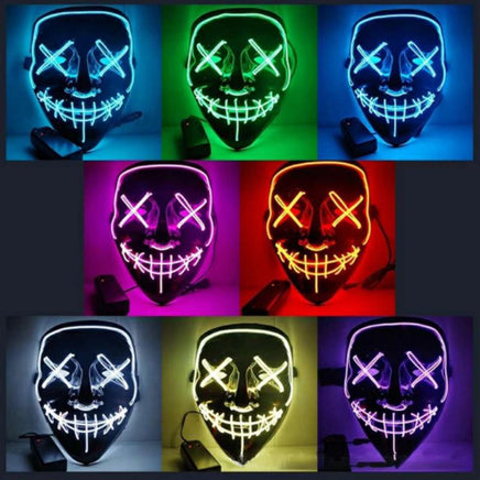 Led Halloween Mask Purge Masks Election Mascara Costume DJ Party Light Up - Lusy Store
