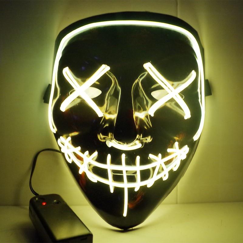 Led Halloween Mask Purge Masks Election Mascara Costume DJ Party Light Up - Lusy Store