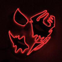 Led Halloween Panic Mask Night Atmosphere Decorative Face Masks For Men Women Red