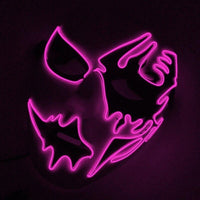 Led Halloween Panic Mask Night Atmosphere Decorative Face Masks For Men Women Pink