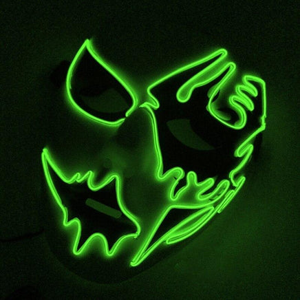 Led Halloween Panic Mask Night Atmosphere Decorative Face Masks For Men Women Green