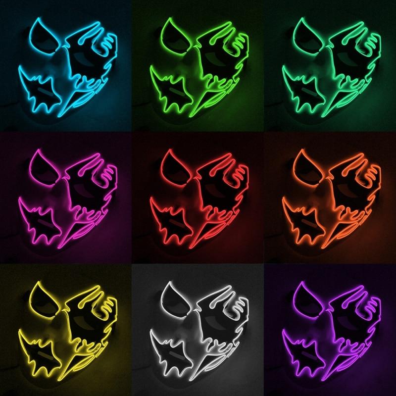 Led Halloween Panic Mask Night Atmosphere Decorative Face Masks For Men Women - Lusy Store