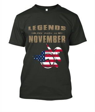 Legends Are Born in November T Shirt 100% Cotton O-Neck - Lusy Store