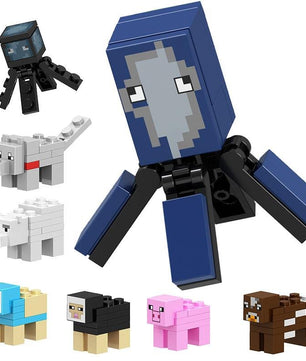 Lego Minecraft Series Action Figure Animal Polar Bear Sleeve-fish Cow Bricks Toys - Lusy Store