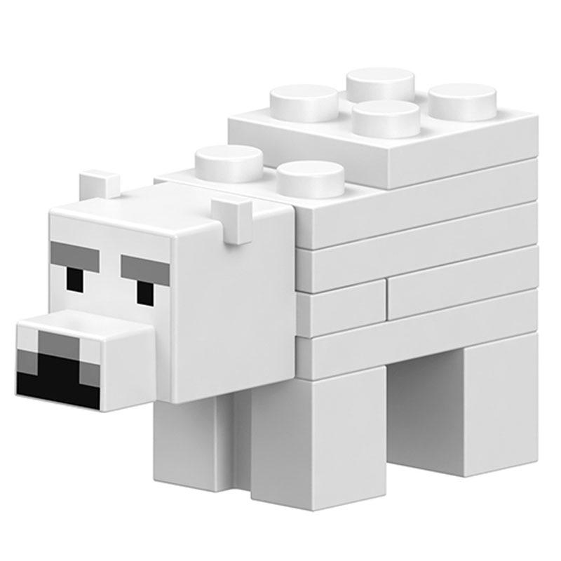 Lego Minecraft Series Action Figure Animal Polar Bear Sleeve-fish Cow Bricks Toys - Lusy Store