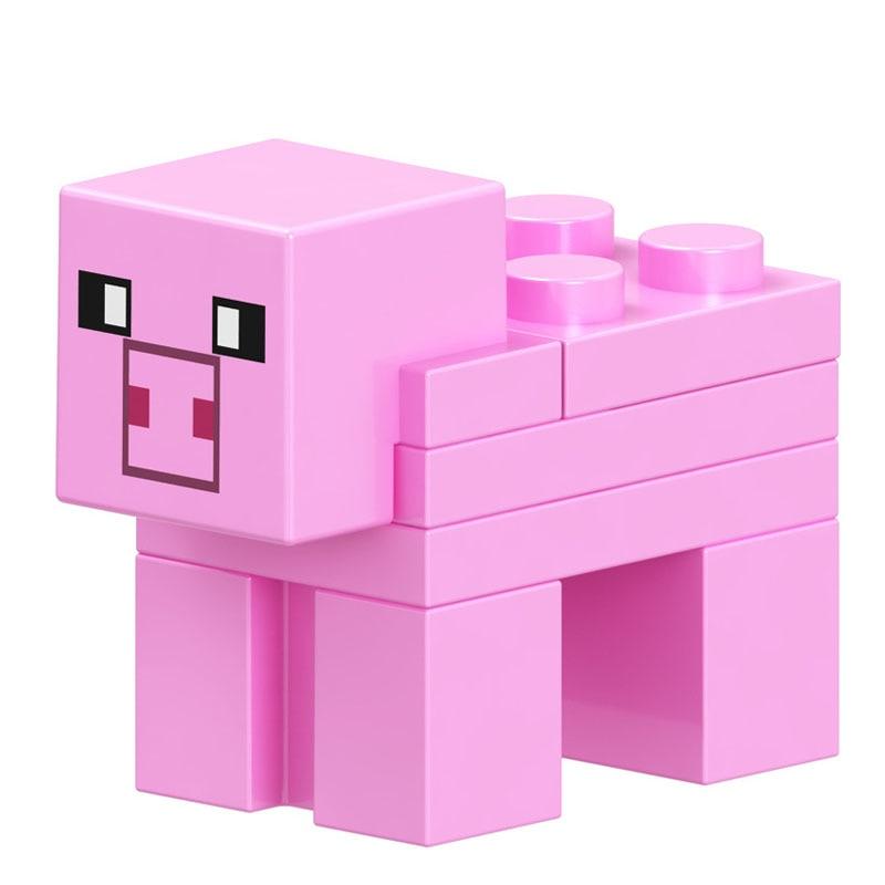 Lego Minecraft Series Action Figure Animal Polar Bear Sleeve-fish Cow Bricks Toys - Lusy Store