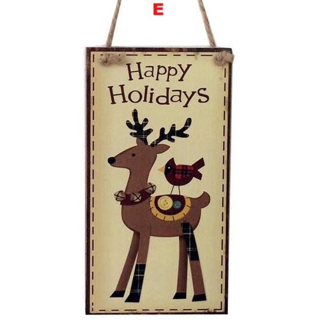 Letters Wooden Pendant Door Decorations Hanging Ornament Party Festival - Lusy Store