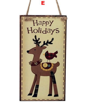 Letters Wooden Pendant Door Decorations Hanging Ornament Party Festival - Lusy Store