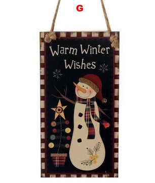 Letters Wooden Pendant Door Decorations Hanging Ornament Party Festival - Lusy Store