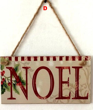 Letters Wooden Pendant Door Decorations Hanging Ornament Party Festival - Lusy Store