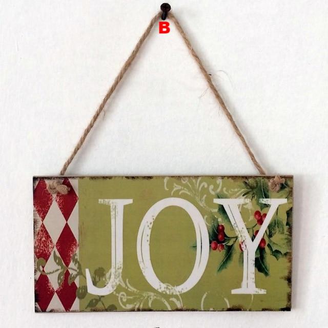 Letters Wooden Pendant Door Decorations Hanging Ornament Party Festival - Lusy Store