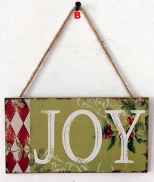 Letters Wooden Pendant Door Decorations Hanging Ornament Party Festival - Lusy Store