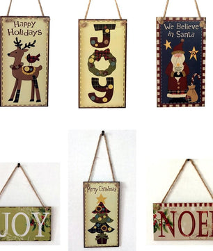 Letters Wooden Pendant Door Decorations Hanging Ornament Party Festival - Lusy Store