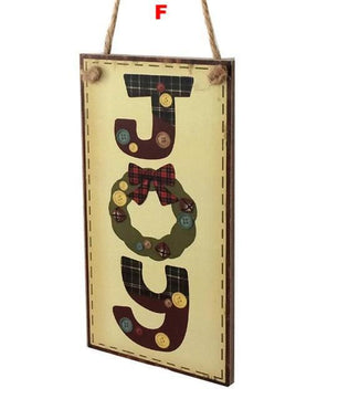 Letters Wooden Pendant Door Decorations Hanging Ornament Party Festival - Lusy Store