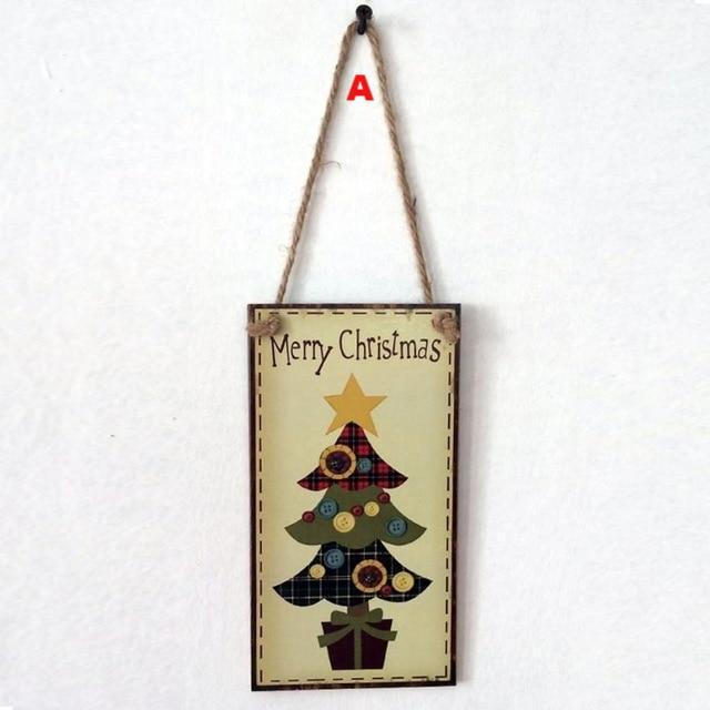 Letters Wooden Pendant Door Decorations Hanging Ornament Party Festival - Lusy Store